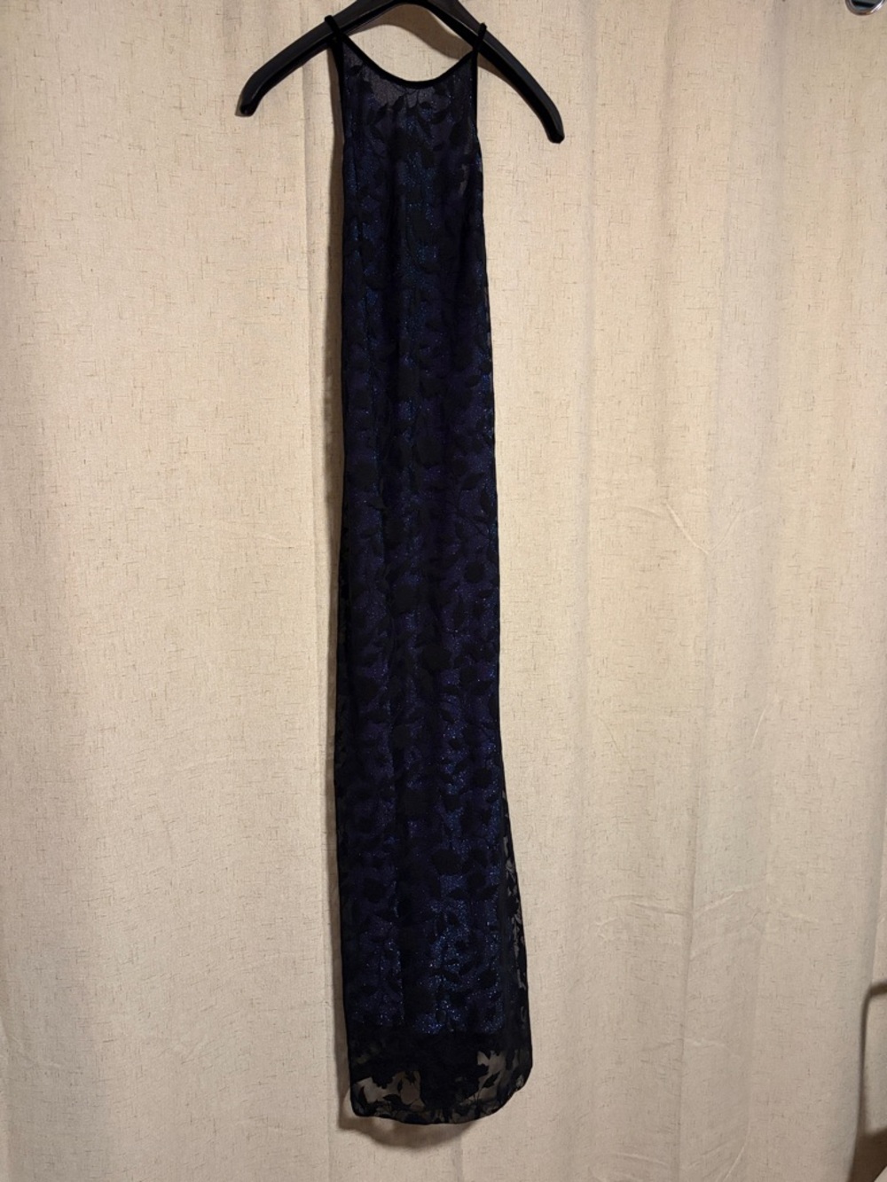 Rampage Navy Blue Lace Maxi Dress